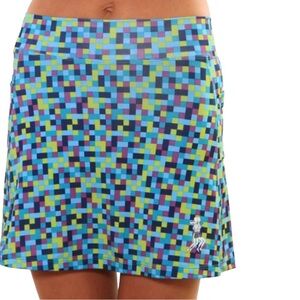 Runningskirts.com Blue Pixel Athletic Skirt Wide Waistband, Sz 2